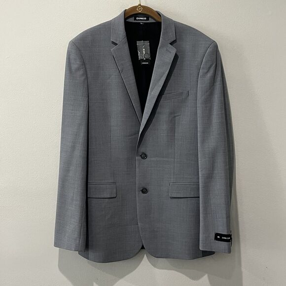 Express Other - EXPRESS Blazer Men’s 40L‎ Extra Slim Gray Two Button Sport Coat Career  Preppy